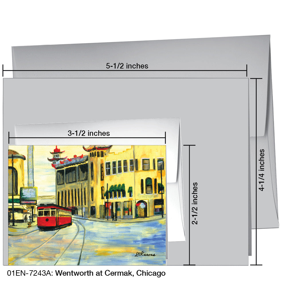 Wentworth at Cermak, Chicago, Greeting Card (#7243A), Enclosure Card, www.printedcanvas.com