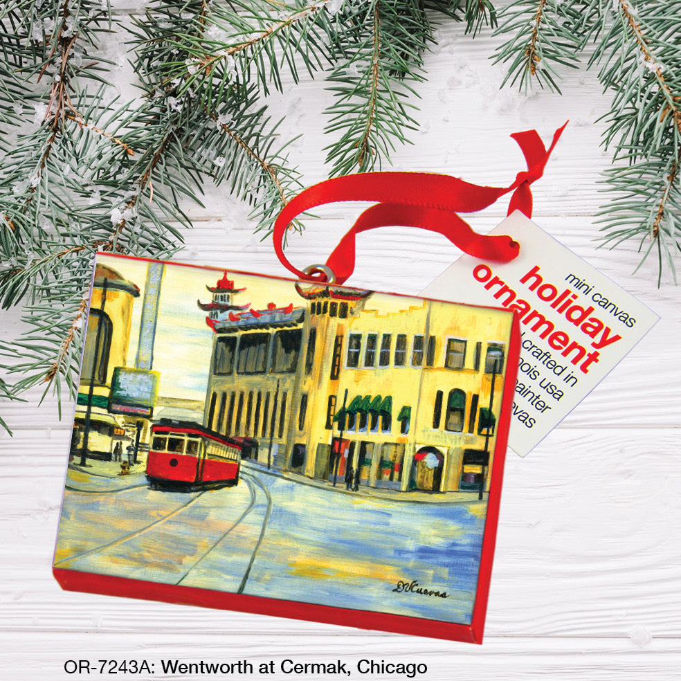 Wentworth at Cermak, Chicago, Ornament (OR-7243A), Front, www.printedcanvas.com