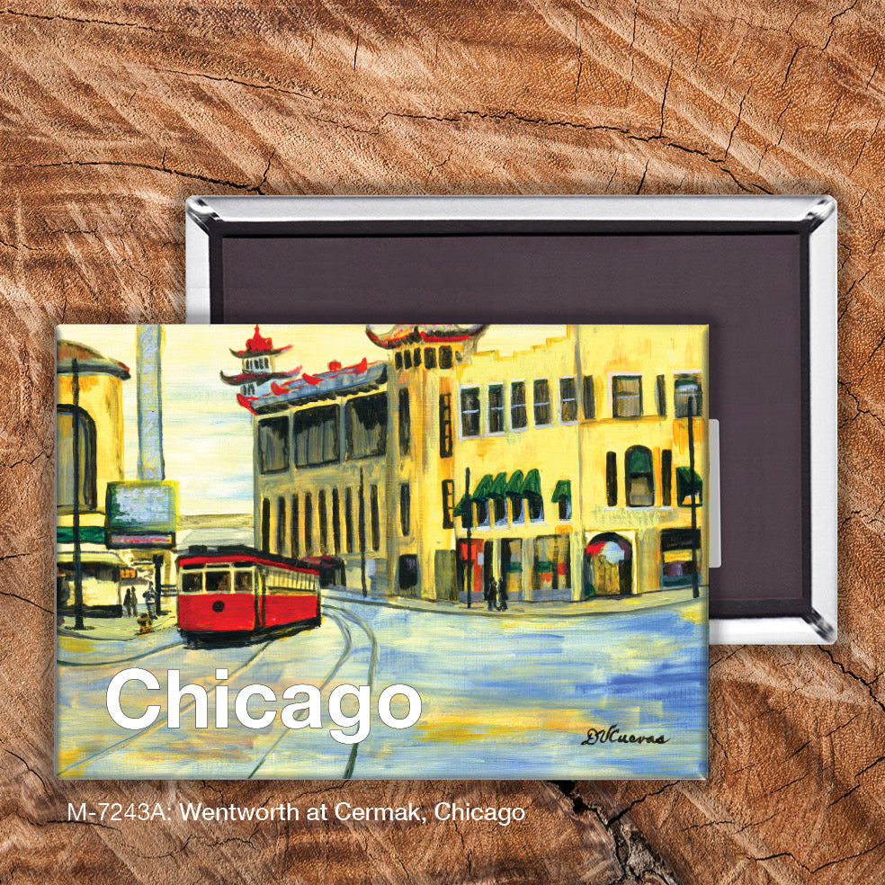 Wentworth at Cermak, Chicago, Magnet (M-7243A),Front, www.printedcanvas.com