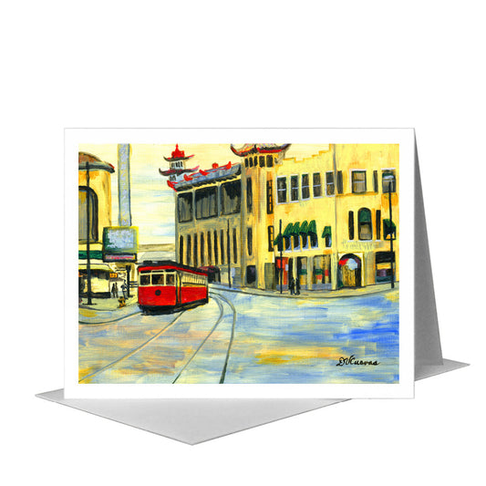 Wentworth at Cermak, Chicago, Greeting Card (#7243A) A2 Card Front, www.printedcanvas.com