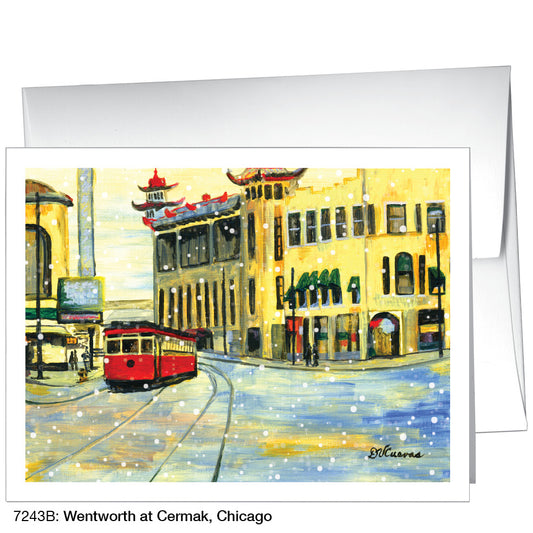 Wentworth at Cermak, Chicago, Greeting Card (#7243B), A2 Card, www.printedcanvas.com