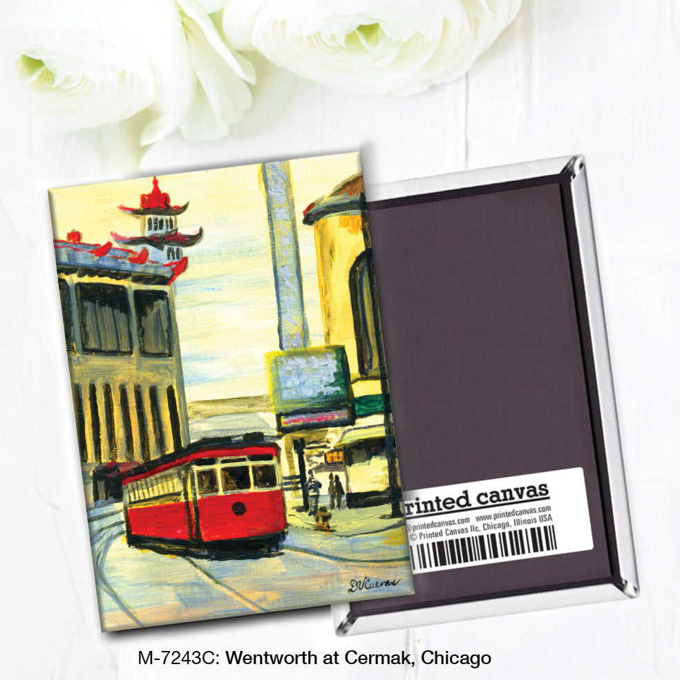 Wentworth at Cermak, Chicago, Magnet (M-7243C), blank, printedcanvas.com