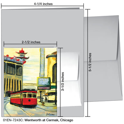 Wentworth at Cermak, Chicago, Greeting Card (#7243C), Enclosure Card, www.printedcanvas.com