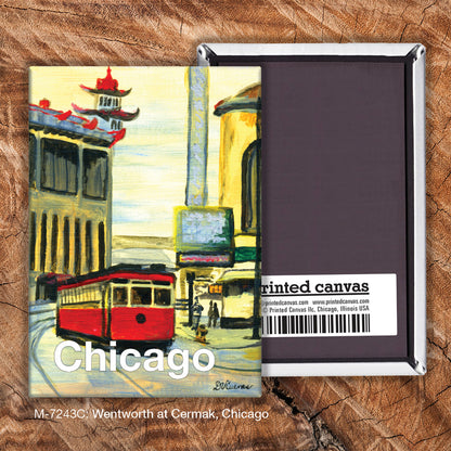Wentworth at Cermak, Chicago, Magnet (M-7243C),Front, www.printedcanvas.com