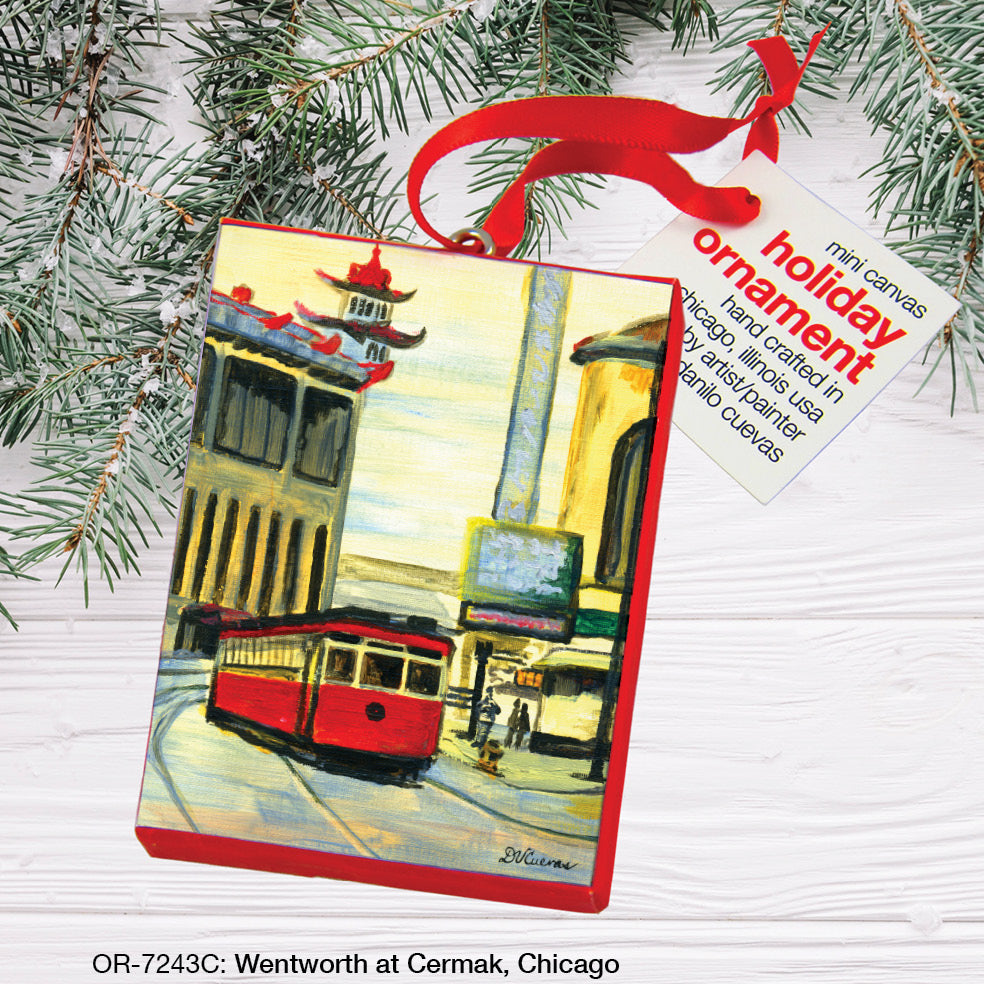 Wentworth at Cermak, Chicago, Ornament (OR-7243C), Front, www.printedcanvas.com