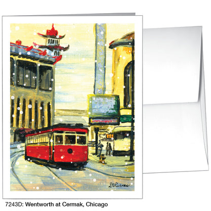 Wentworth at Cermak, Chicago, Greeting Card (#7243D), A2 Card, www.printedcanvas.com