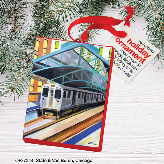 State & Van Buren, Chicago, Ornament (OR-7244), Front, printedcanvas.com