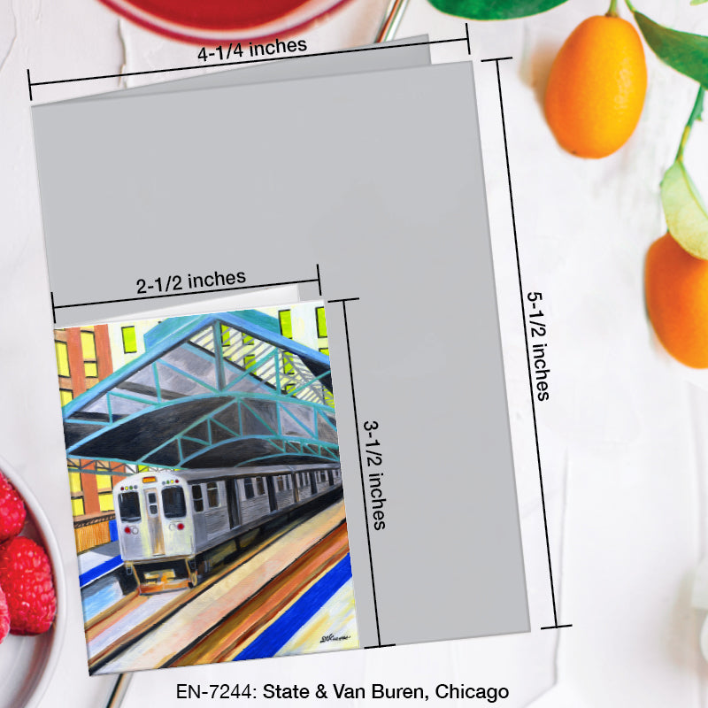 State & Van Buren, Chicago, Greeting Card (7244A), Enclosure Card, www.printedcanvas.com
