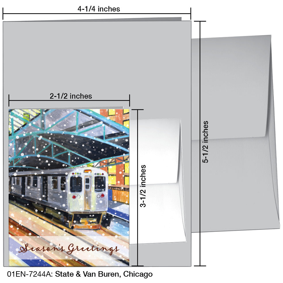 State & Van Buren, Chicago, Greeting Card (7244A), Enclosure, printedcanvas.com