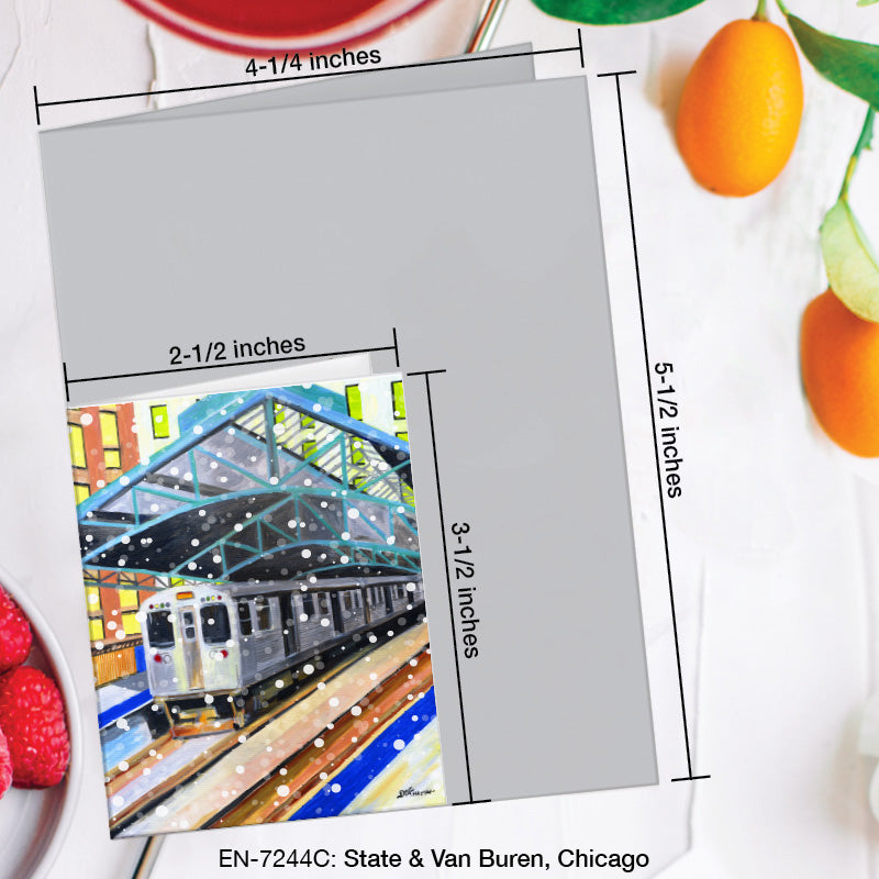 State & Van Buren, Chicago, Greeting Card (7244C), Enclosure Card, www.printedcanvas.com