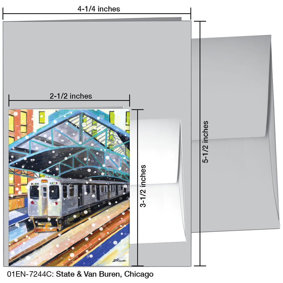 State & Van Buren, Chicago, Greeting Card (7244C), Enclosure, printedcanvas.com