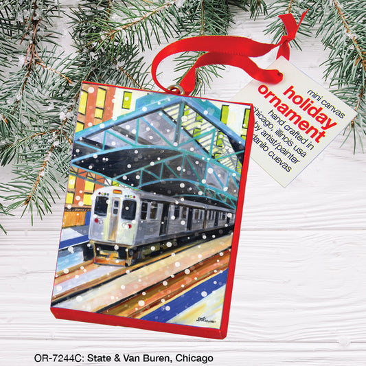 State & Van Buren, Chicago, Ornament (OR-7244C), Front, printedcanvas.com