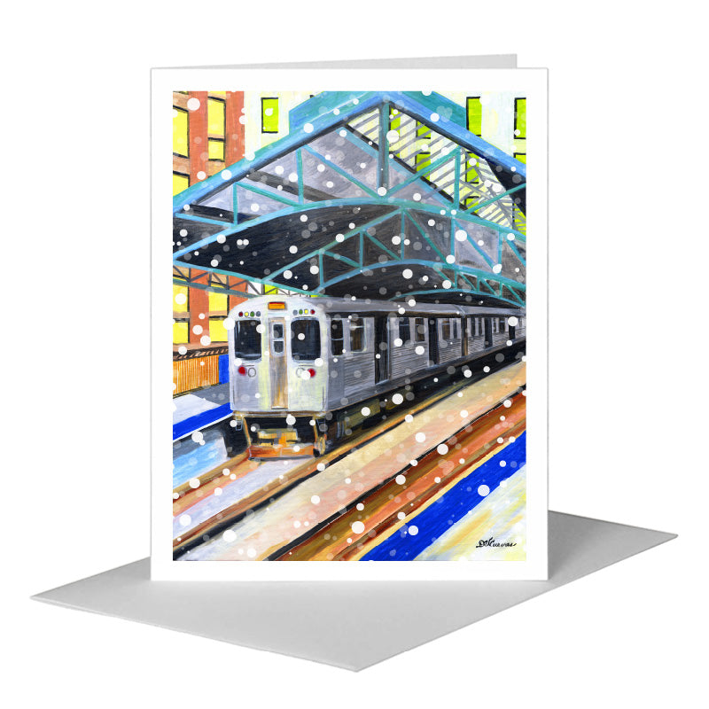 State & Van Buren, Chicago, Greeting Card (#7244C), A2 Card Front, www.printedcanvas.com
