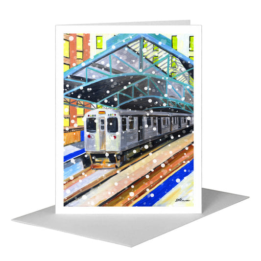 State & Van Buren, Chicago, Greeting Card (#7244C) A2 Card Front, www.printedcanvas.com