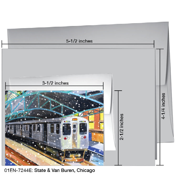 State & Van Buren, Chicago, Greeting Card (7244E), Enclosure, printedcanvas.com
