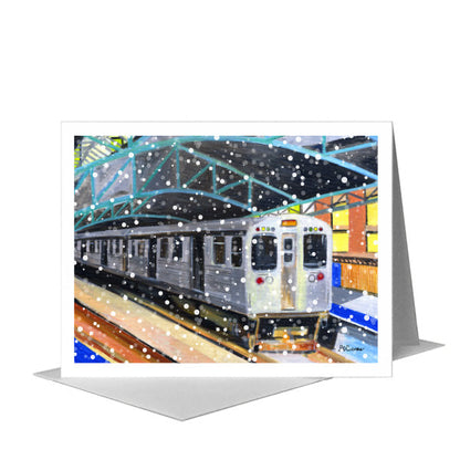 State & Van Buren, Chicago, Greeting Card (#7244E), A2 Card Front, www.printedcanvas.com