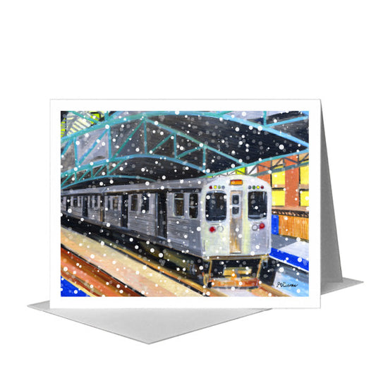 State & Van Buren, Chicago, Greeting Card (#7244E) A2 Card Front, www.printedcanvas.com