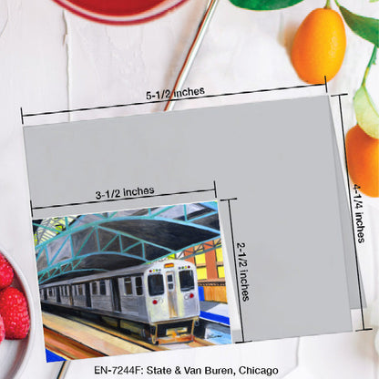 State & Van Buren, Chicago, Greeting Card (7244F), Enclosure Card, www.printedcanvas.com