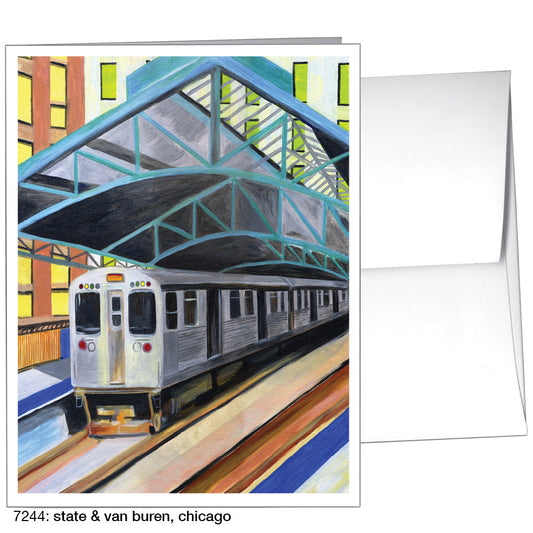 State & Van Buren, Chicago, Greeting Card (7244A), A2 Card Front, www.printedcanvas.com