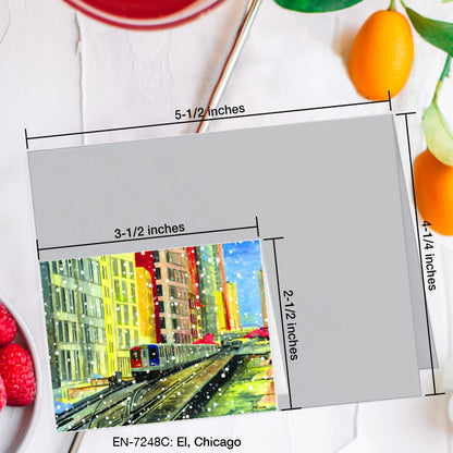 El, Chicago, Greeting Card (7248C), Enclosure Card, www.printedcanvas.com