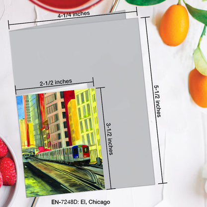 El, Chicago, Greeting Card (7248D), Enclosure Card, www.printedcanvas.com