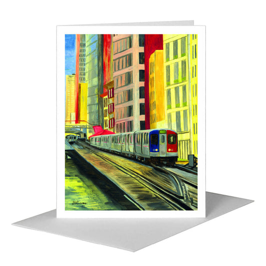 El, Chicago, Greeting Card (#7248D) A2 Card Front, www.printedcanvas.com