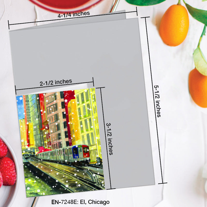 El, Chicago, Greeting Card (7248E), Enclosure Card, www.printedcanvas.com
