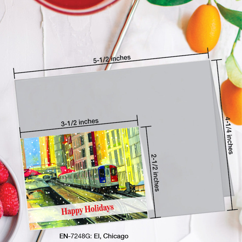 El, Chicago, Greeting Card (#7248G), Enclosure Card, www.printedcanvas.com