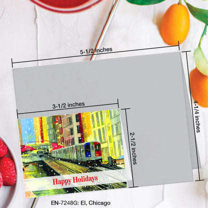El, Chicago, Greeting Card (#7248G), Enclosure Card, www.printedcanvas.com