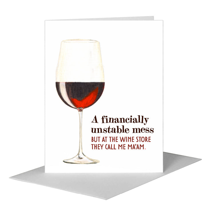 Red Wine, Greeting Card (#7249C), A2 Card Front, www.printedcanvas.com