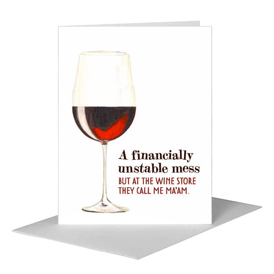 Red Wine, Greeting Card (#7249C) A2 Card Front, www.printedcanvas.com