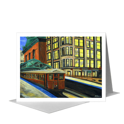 Library, Chicago, Greeting Card (#7250A), A2 Card Front, www.printedcanvas.com
