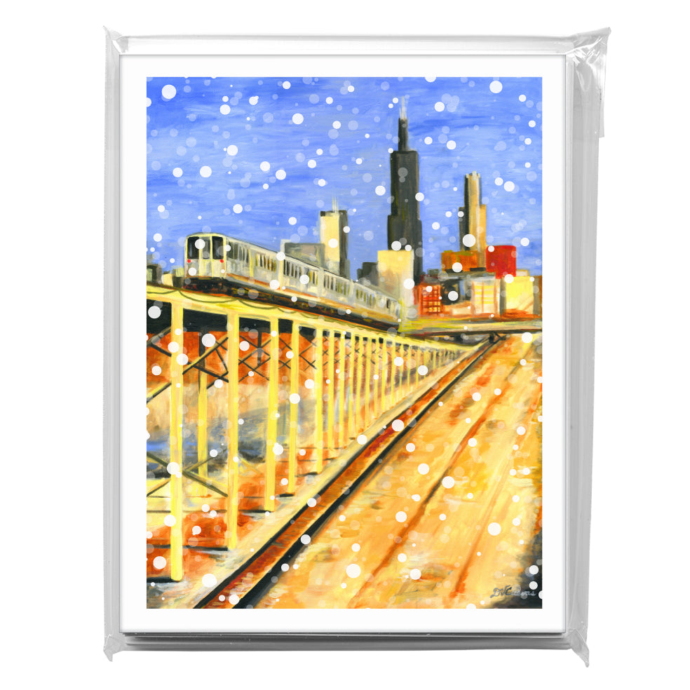 Blue Line, Chicago, Greeting Card (7255A), A2 8-Pack, printedcanvas.com