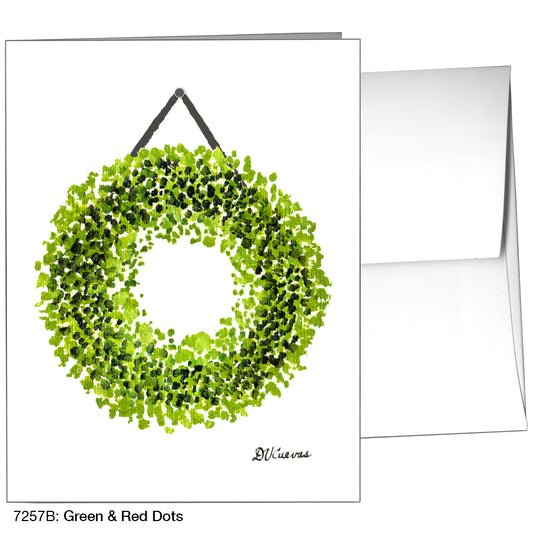 Green & Red Dots, Greeting Card (7257B)