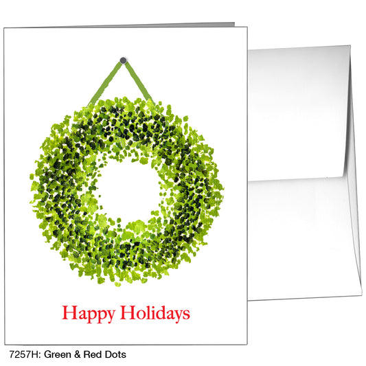 Green & Red Dots, Greeting Card (7257H)