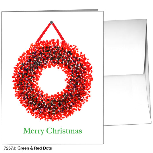 Green & Red Dots, Greeting Card (7257J)