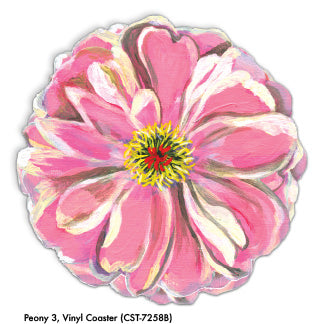 Peony 3, Vinyl Coaster (CST-7258B) - Printed Canvas