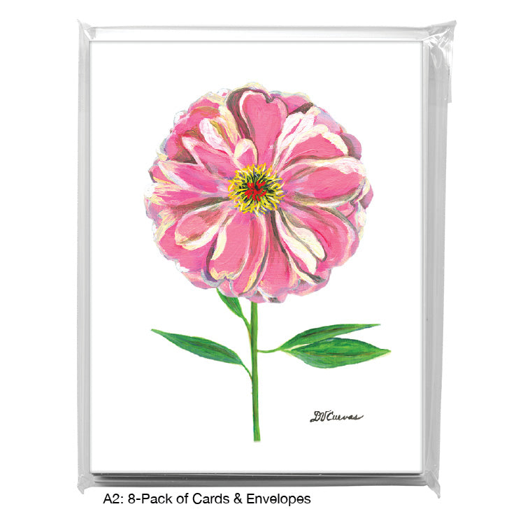 Peony 3, Greeting Card (7258C), A2 Card 8-Pack, www.printedcanvas.com