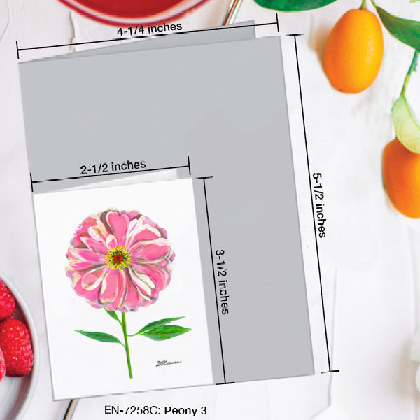 Peony 3, Greeting Card (7258C), Enclosure Card, www.printedcanvas.com