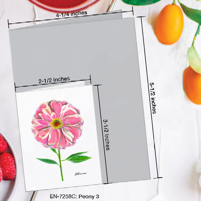 Peony 3, Greeting Card (7258C), Enclosure Card, www.printedcanvas.com
