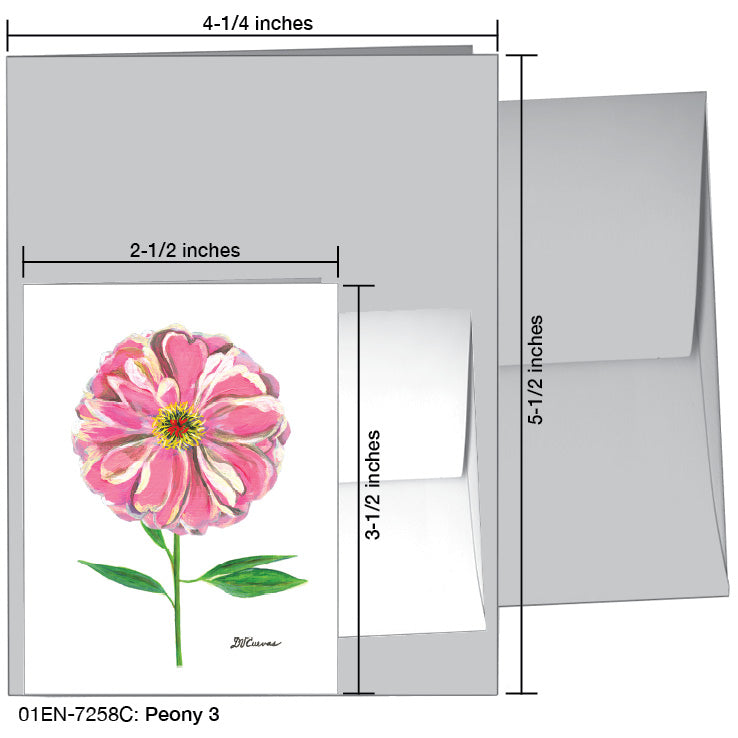 Peony 3, Greeting Card (7258C), Enclosure Card, www.printedcanvas.com