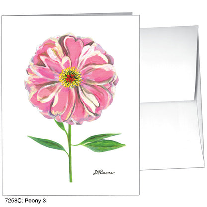 Peony 3, Greeting Card (7258C), A2 Card Front, www.printedcanvas.com