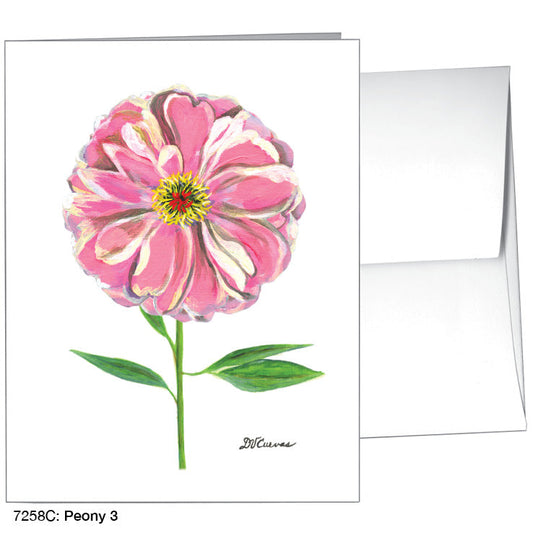 Peony 3, Greeting Card (7258C), A2 Card Front, www.printedcanvas.com