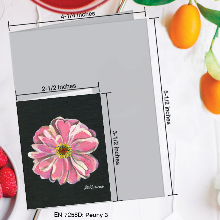 Peony 3, Greeting Card (7258D), Enclosure Card, www.printedcanvas.com