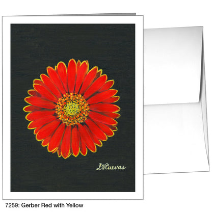 Gerber Red With Yellow, Greeting Card (7259), A2, printedcanvas.com