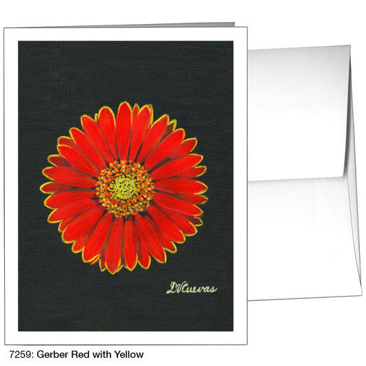 Gerber Red With Yellow, Greeting Card (7259), A2, printedcanvas.com
