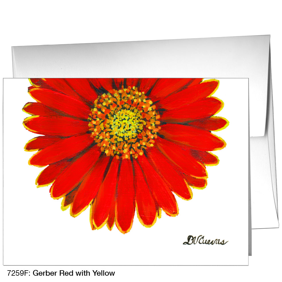 Gerber Red With Yellow, Greeting Card (7259F)