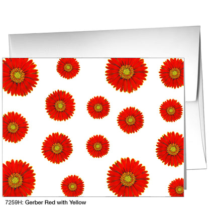 Gerber Red With Yellow, Greeting Card (7259H)