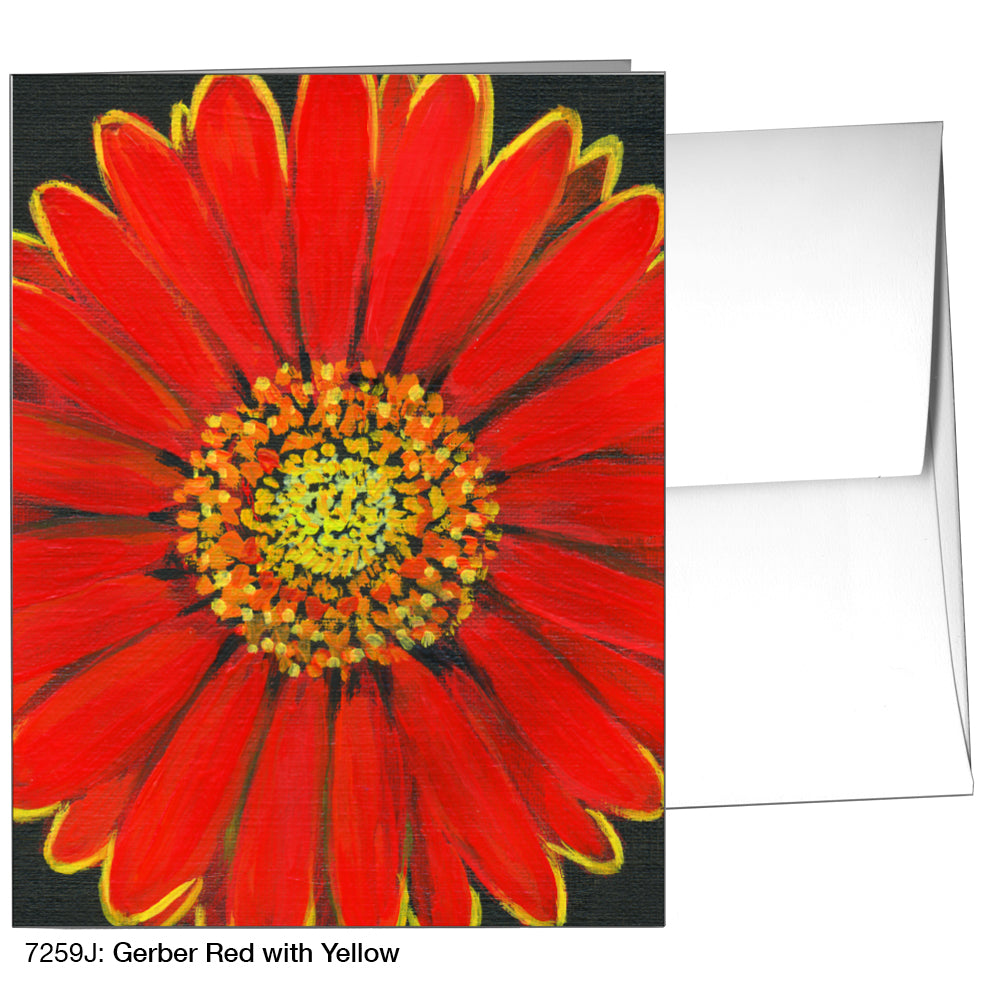 Gerber Red With Yellow, Greeting Card (7259J)