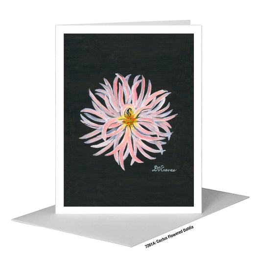 Cactus Flowered Dahlia, Greeting Card (#7261A)